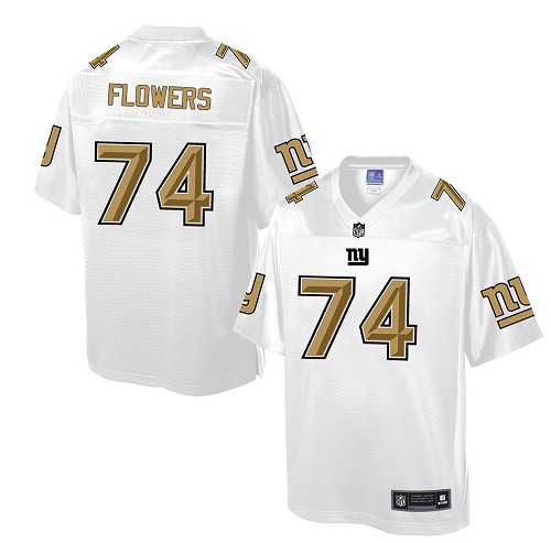 Men's Game Ereck Flowers Nike Jersey White - #74 Pro Line Fashion NFL New York Giants